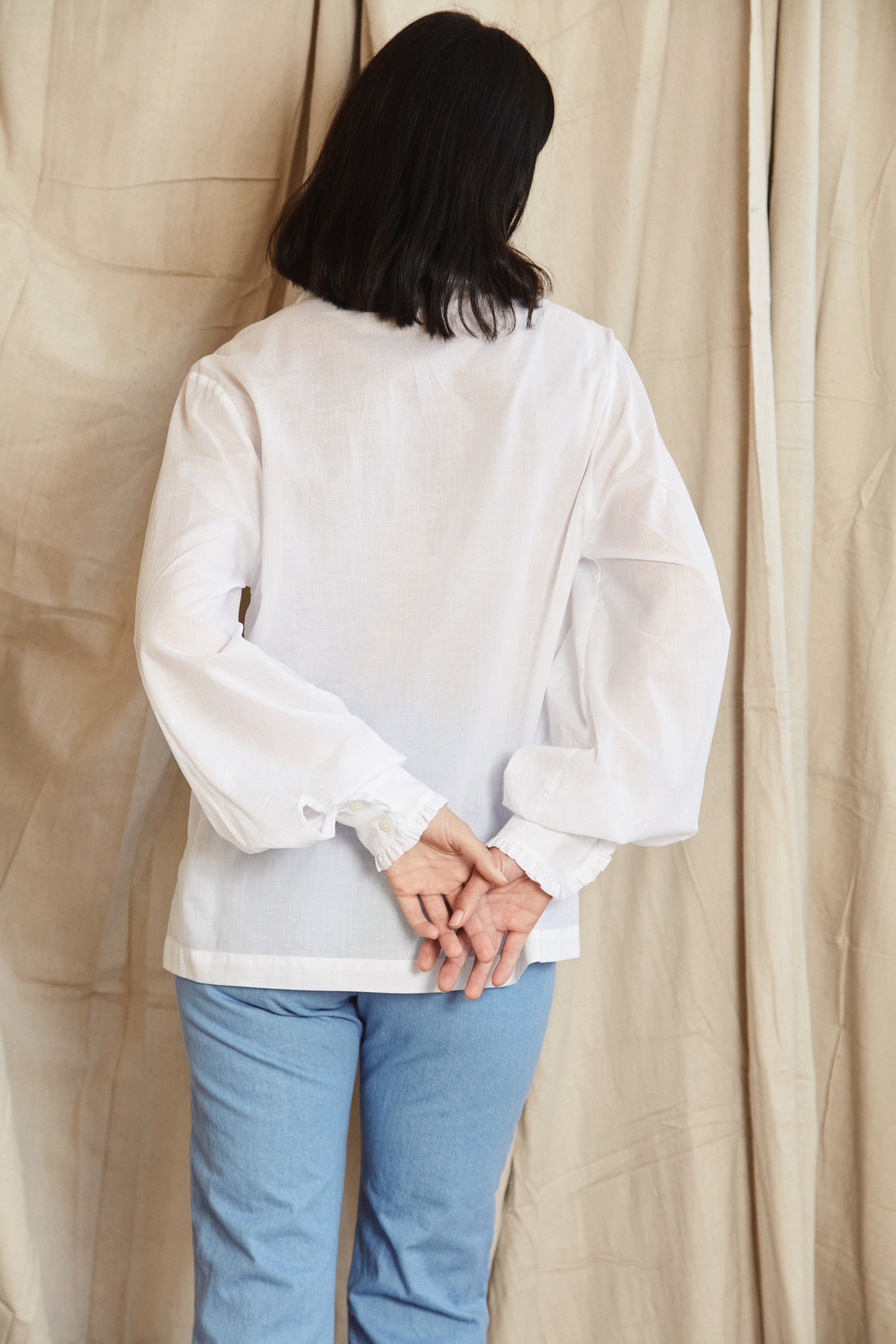 Long Celebration Shirt | Cotton Voile | White – Mahsa